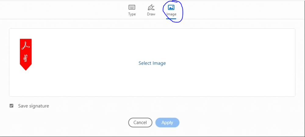 Add Image as Signuture