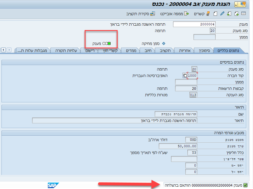 דוגמא מענק